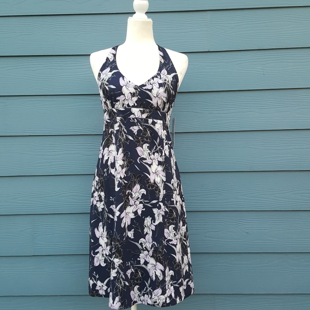 New Athleta halter Japanese Lilly floral dress